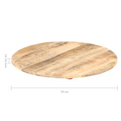 vidaXL Table Top Solid Mango Wood Round 0.59"-0.63" 27.6"