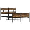 vidaXL Bed Frame Smoked oak Steel, engineered wood Full Bed Frame