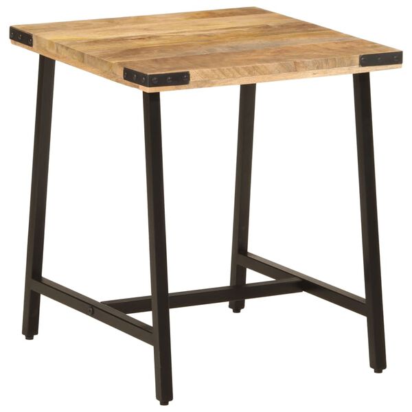 vidaXL Side Table Natural wood, Black Solid Mango Wood, Iron