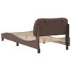 vidaXL Bed Frame without Mattress "Hvar" Brown 31.5"x78.7" Faux Leather