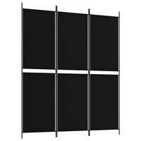 vidaXL 3-Panel Room Divider Black 59.1"x70.9" Fabric