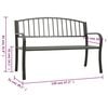 vidaXL Garden Bench Grey Powder-coated steel 47.2 in Robust