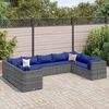 vidaXL Patio Lounge Set Gray, Dark Blue