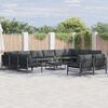 vidaXL Garden Sofa Set with Cushion 12 pcs Black Steel