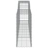 vidaXL Gabion Basket Set of 4 Silver Galvanized Iron