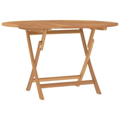 vidaXL Folding Patio Table Ø 43.3"x29.5" Solid Wood Teak