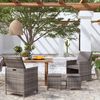 vidaXL Garden Chair and Stool Set of 4 Grey PE rattan Compact Durable