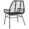 vidaXL Garden Chair Black PE rattan, powder-coated steel Medium