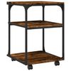 vidaXL Printer Stand 3-Tier Smoked Oak 16.9"x18.9"x25.2" Engineered Wood