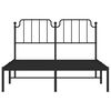 vidaXL Bed Frame Black Steel Double Bed Frame Rectangular Double Bed