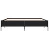 vidaXL Bed Frame Black Engineered Wood, Metal 79.9 x 79.9 in Modern