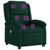 vidaXL Massage Recliner Chair Dark Green Velvet, Metal, Plywood Medium