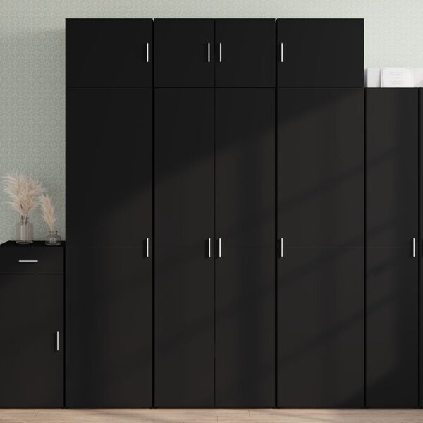 vidaXL Highboard Black 27.6"x16.7"x72.8" Engineered Wood