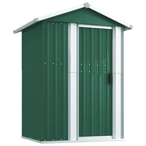 vidaXL Garden Shed Green Galvanized steel 49.6x38.4x69.7 in Garden Shed