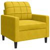 vidaXL Sofa Chair Yellow Velvet Single Sofa Chair Square Modern