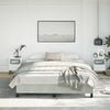 vidaXL Bed Frame Light Gray Velvet, Plywood, Engineered Wood