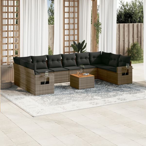 vidaXL Garden Sofa Set Grey