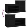 vidaXL Shoe Cabinet Black Engineered Wood 39.4 x 16.5 x 23.6 in