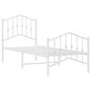 vidaXL Bed Frame White Powder-coated steel Small Single Bed Frame