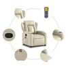 vidaXL Massage Recliner Chair Cream Faux leather, metal, plywood One size