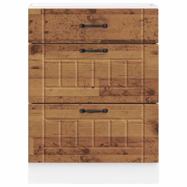 vidaXL Kitchen Base Cabinet Old Wood Engineered Wood 23.6 x 18.1 x 32.1 in