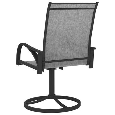 vidaXL Patio Swivel Chairs 2 pcs Textilene and Steel Gray