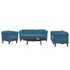 vidaXL Sofa Set Blue Velvet, plywood, solid wood 3 Piece Set Durable