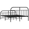 vidaXL Bed Frame Black Powder-Coated Steel Full Bed Frame Rectangular