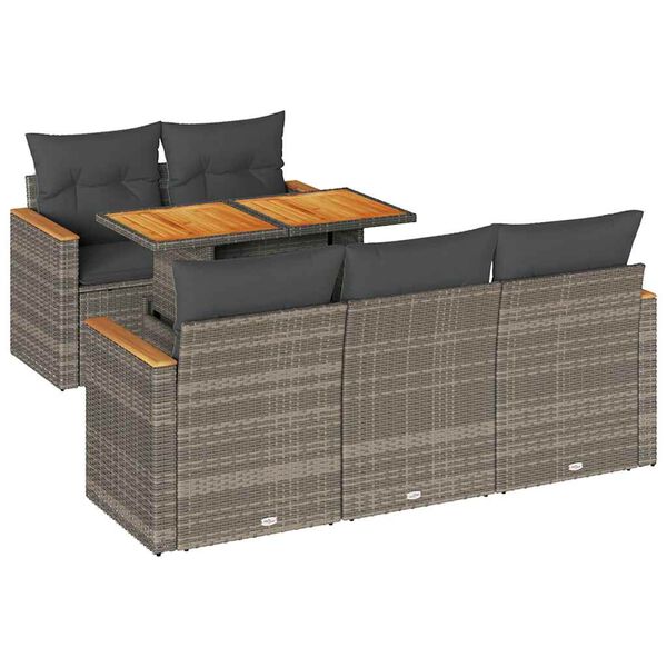 vidaXL Garden Sofa Set Grey