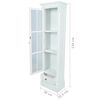 vidaXL Chic Bookcase Cabinet with 3 Shelves White Wooden