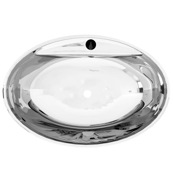 vidaXL Wash Basin with Overflow 23.0x15.4x8.3" Ceramic Silver