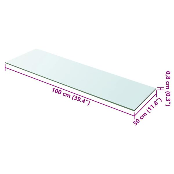 vidaXL Glass Panel Clear Tempered Glass 39.4x11.8 in Glass Shelf Panel