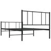 vidaXL Bed Frame Black Steel 39.4 x 74.8 in Bed Frame Rectangular