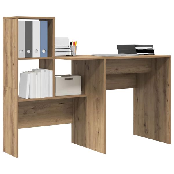 vidaXL Desk Artisan Oak 51.77 x 19.69 x 41.93 in Engineered Wood