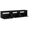 vidaXL TV Cabinet 2 pcs Black Oak 70.87 x 13.78 x 15.75 in