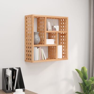 vidaXL Wall Shelf 19.3"x5.9"x19.3" Solid Wood Walnut