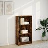 vidaXL Bookcase Smoked Oak Engineered Wood 23.6x9.4x42.9 in Bookcase