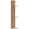 vidaXL Wall Corner Shelf Artisian Oak 14.4x14.4x55.1" Engineered Wood