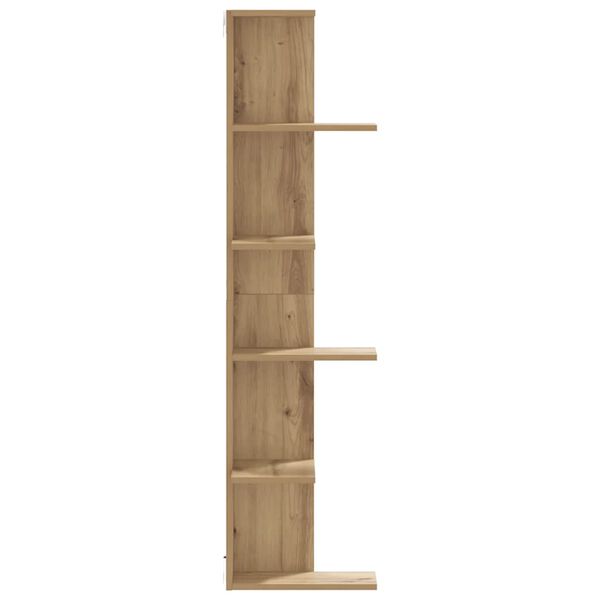 vidaXL Wall Corner Shelf Artisian Oak 14.4x14.4x55.1" Engineered Wood
