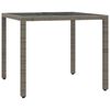 vidaXL Bistro Set Grey PE Rattan, Powder-Coated Steel, Tempered Glass