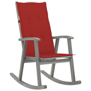 vidaXL Wooden Rocking Chair Grey Solid acacia wood, 100% polyester