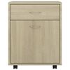 vidaXL Storage Cabinet Sonoma oak Engineered wood Medium Rollable