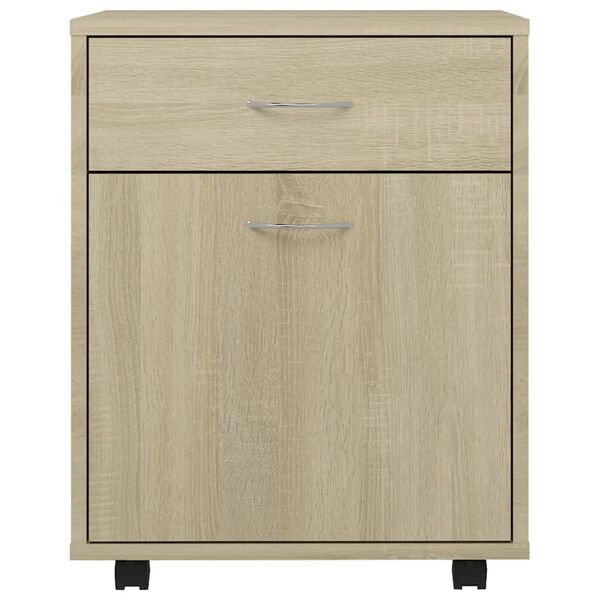 vidaXL Storage Cabinet Sonoma oak Engineered wood Medium Rollable