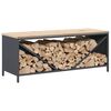 vidaXL Firewood Rack with Wooden Top Anthracite 39.6x14.0x15.7"
