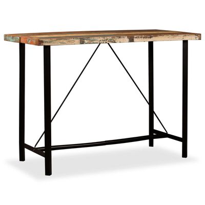 vidaXL Bar Table Solid Reclaimed Wood 59"x27.6"x42.1"