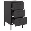 vidaXL Bedside Cabinet Set of 2 Black Cold-rolled steel Medium