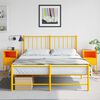 vidaXL Bedside Cabinet Set of 2 Mustard Yellow Steel Small