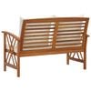 vidaXL Garden Bench Cream white and natural wood