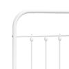 vidaXL Bed Frame White Powder-Coated Steel 55 x 79 in Bed Frame