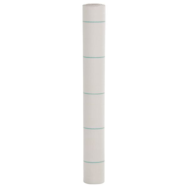 vidaXL Weed Membrane White with Green Stripes 100% Polypropylene